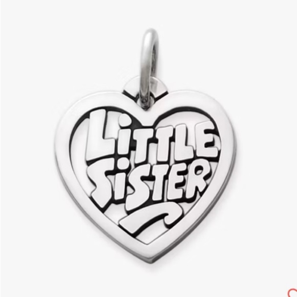 James Avery Silver 'Little Sister' Heart Charm 925 stamped - Picture 1 of 4